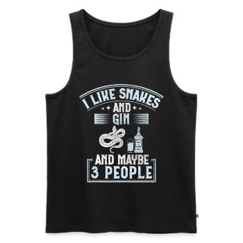 I Like Snakes And Gin And Maybe 3 People Snake - Men's Premium Organic Tank Top - black - Front - Michal (187cm)