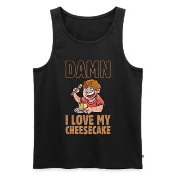 I Love My Cheesecake Dessert Food lover Baker - Männer Premium Bio Tank Top - Schwarz - Vorne - Michal (187cm)