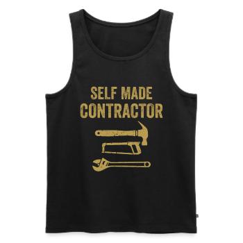 Self Made Contractor Construction Handyman Builder - Débardeur bio Premium Homme - noir - Devant - AI Model Male 178 light (178cm)