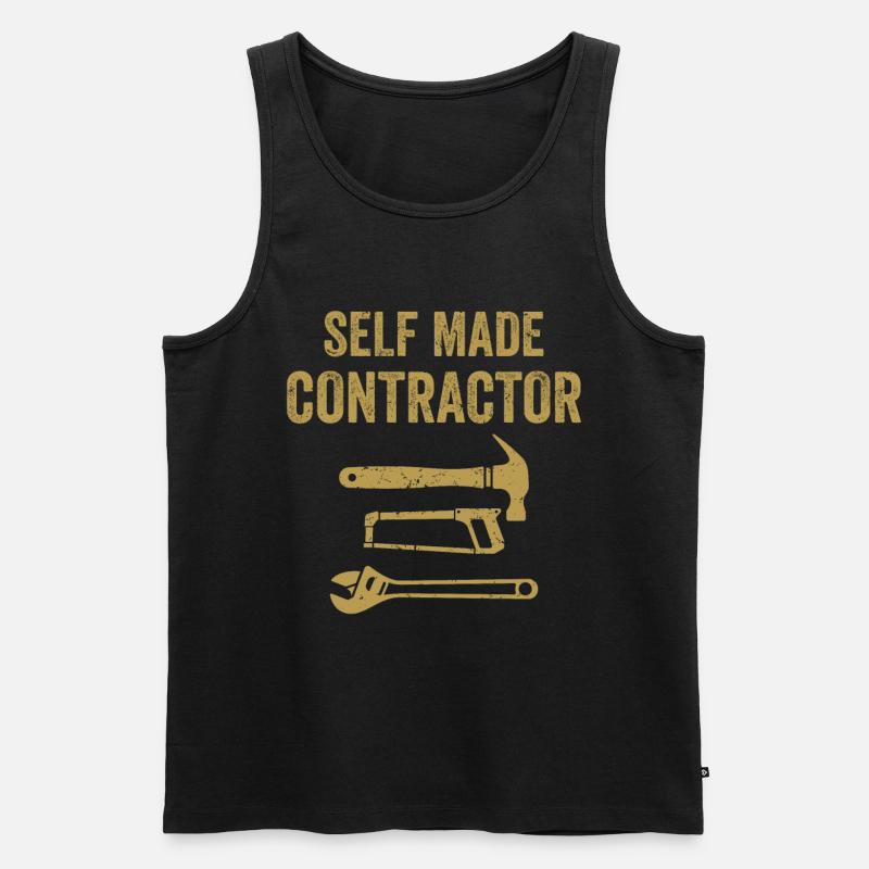 Self Made Contractor Construction Handyman Builder - Men's Premium Organic Tank Top - black