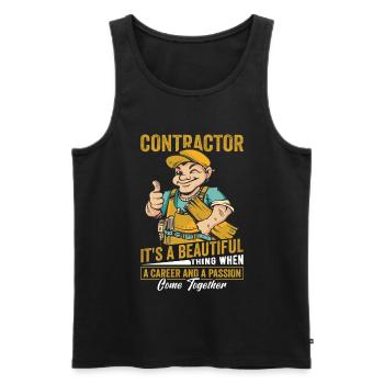 Entrepreneur général Construction Bricoleur Constructeur - Débardeur bio Premium Homme - noir - Devant - Michal (187cm)