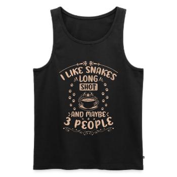 I Like Snakes Long Shot And Maybe 3 People Coffee - Männer Premium Bio Tank Top - Schwarz - Vorne - AI Model Male 178 light (178cm)
