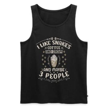 I Like Snakes Coffee And Cream And Maybe 3 People - Männer Premium Bio Tank Top - Schwarz - Vorne - AI Model Male 178 light (178cm)