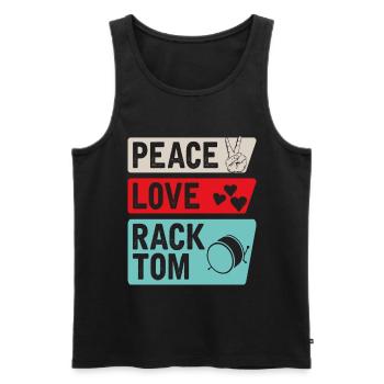 Peace Love Rack Tom Music Instrument - Männer Premium Bio Tank Top - Schwarz - Vorne - Michal (187cm)