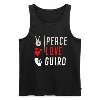 Peace Love Guiro Music Instrument - Männer Premium Bio Tank Top - Schwarz - Vorne - Michal (187cm)