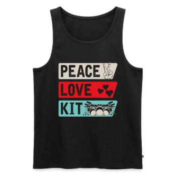 Peace Love Kit Music Instruments - Männer Premium Bio Tank Top - Schwarz - Vorne - Michal (187cm)