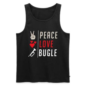 Peace Love Bugle Drumline Music Drums - Men's Premium Organic Tank Top - black - Front - Michal (187cm)