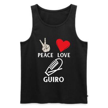 Peace Love Guiro Music Instrument - Männer Premium Bio Tank Top - Schwarz - Vorne - Michal (187cm)