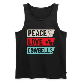 Peace Love Cowbells Country Music - Männer Premium Bio Tank Top - Schwarz - Vorne - Michal (187cm)