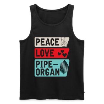 Peace Love Pipeorgan Music Instrument - Männer Premium Bio Tank Top - Schwarz - Vorne - Michal (187cm)