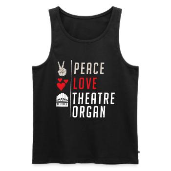 Peace Love Theatre Régisseur d’orgue - Débardeur bio Premium Homme - noir - Devant - AI Model Male 178 light (178cm)