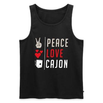 Peace Love Cajon Instrument Cajon Drum - Männer Premium Bio Tank Top - Schwarz - Vorne - Michal (187cm)