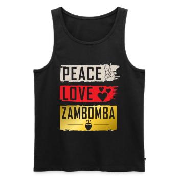Peace Love Zambomba Musique portugaise - Débardeur bio Premium Homme - noir - Devant - Michal (187cm)