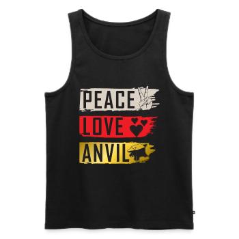 Peace Love Anvil Instrument Musique sonore - Débardeur bio Premium Homme - noir - Devant - Michal (187cm)