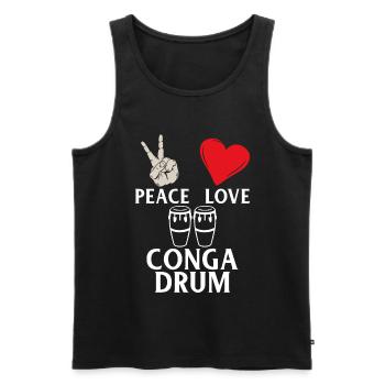 Peace Love Conga Drum Conga Drums Player - Männer Premium Bio Tank Top - Schwarz - Vorne - Michal (187cm)