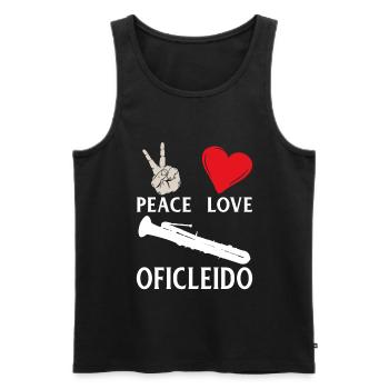 Peace Love Oficleido Music Instrument - Männer Premium Bio Tank Top - Schwarz - Vorne - Michal (187cm)