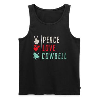 Peace Love Cowbell Country Music Horse - Men's Premium Organic Tank Top - black - Front - Michal (187cm)