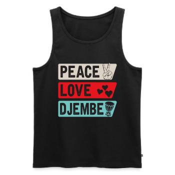 Peace Love Djembe Music Instrument - Männer Premium Bio Tank Top - Schwarz - Vorne - Michal (187cm)