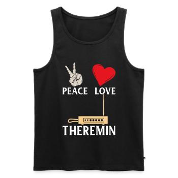 Peace Love Theremin Music Instrument - Männer Premium Bio Tank Top - Schwarz - Vorne - Michal (187cm)