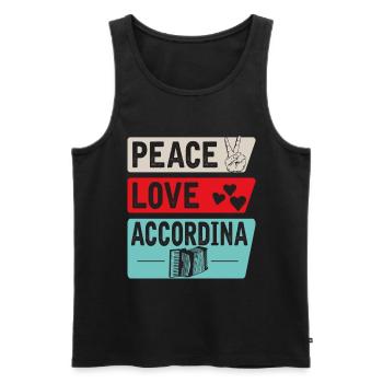 Paix Amour Accordina - Débardeur bio Premium Homme - noir - Devant - Michal (187cm)