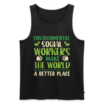 Environmental Social Worker Job Environmentalist - Männer Premium Bio Tank Top - Schwarz - Vorne - Michal (187cm)