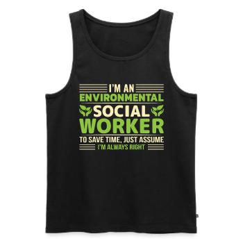 Environmental Social Worker Job Environmentalist - Men's Premium Organic Tank Top - black - Front - Michal (187cm)