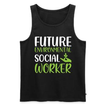 Futur travailleur social environnemental Travail social - Débardeur bio Premium Homme - noir - Devant - Michal (187cm)
