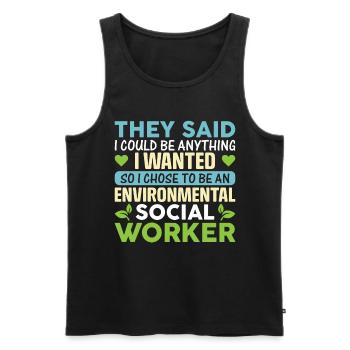 Environmental Social Worker Job Environmentalist - Männer Premium Bio Tank Top - Schwarz - Vorne - Michal (187cm)
