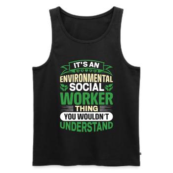 Environmental Social Worker Job Environmentalist - Men's Premium Organic Tank Top - black - Front - AI Model Male 178 light (178cm)