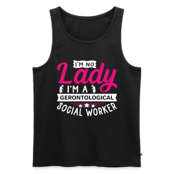 I'm No Lady I'm A Gerontological Social Worker - Men's Premium Organic Tank Top - black - Front - Michal (187cm)