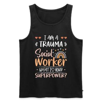 Trauma Social Worker What Is Your Superpower - Männer Premium Bio Tank Top - Schwarz - Vorne - Michal (187cm)