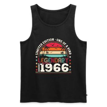 Legendär August 1966 56. Geburtstag Geschenk Fun - Männer Premium Bio Tank Top - Schwarz - Vorne - Michal (187cm)