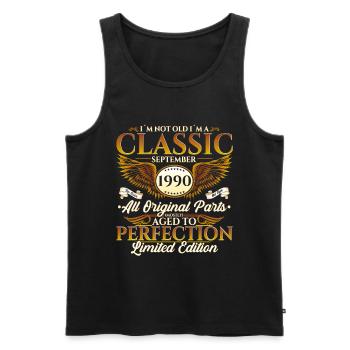 Born in 1990 Birthday Gift Men September - Men's Premium Organic Tank Top - black - Front - Michal (187cm)