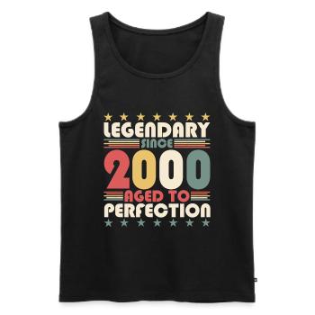 Vintage 2000 22nd Birthday Legendary Gift Fun - Men's Premium Organic Tank Top - black - Front - AI Model Male 178 light (178cm)