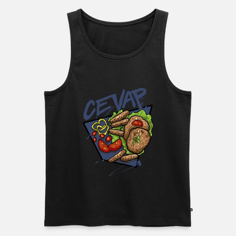 Cevap Serbian Grill Sausages Cevapi - Männer Premium Bio Tank Top - Schwarz
