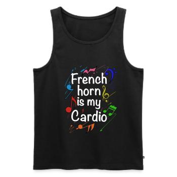 Funny French Horn Musical Instrument - Men's Premium Organic Tank Top - black - Front - Michal (187cm)