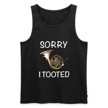 Funny French Horn Musical Instrument - Men's Premium Organic Tank Top - black - Front - Michal (187cm)