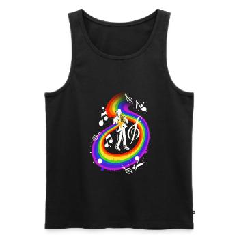Man Playing French Horn Instrument - Männer Premium Bio Tank Top - Schwarz - Vorne - Michal (187cm)