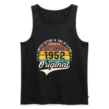 Original September Vintage 1952 Birthday Funny - Men's Premium Organic Tank Top - black - Front - Michal (187cm)