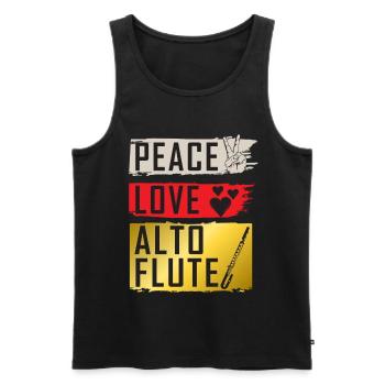 Peace Love Alto Flute Musical Instrument - Männer Premium Bio Tank Top - Schwarz - Vorne - Michal (187cm)