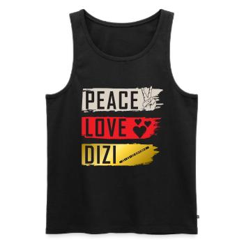 Peace Love Dizi Musical Instrument - Männer Premium Bio Tank Top - Schwarz - Vorne - Michal (187cm)