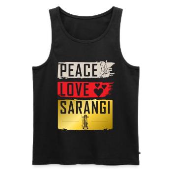 Peace Love Sarangi Musical Instrument - Männer Premium Bio Tank Top - Schwarz - Vorne - Michal (187cm)