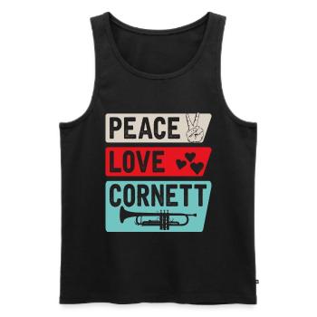 Cornett Instrument de musique Cornett Player - Débardeur bio Premium Homme - noir - Devant - Michal (187cm)