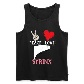 Peace Love Syrinx Instrument de musique - Débardeur bio Premium Homme - noir - Devant - Michal (187cm)