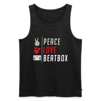 Peace Love Beatbox Musical Instrument - Männer Premium Bio Tank Top - Schwarz - Vorne - Michal (187cm)