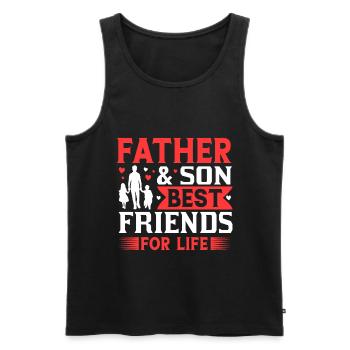 Father & Son Best Friends For Life - Männer Premium Bio Tank Top - Schwarz - Vorne - AI Model Male 178 light (178cm)