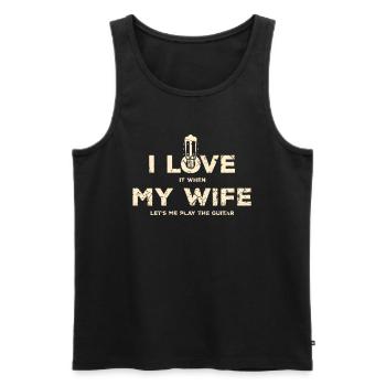 guitar - Men's Premium Organic Tank Top - black - Front - Michal (187cm)
