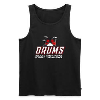 Drummer Drummer Drummer Band - Men's Premium Organic Tank Top - black - Front - Michal (187cm)