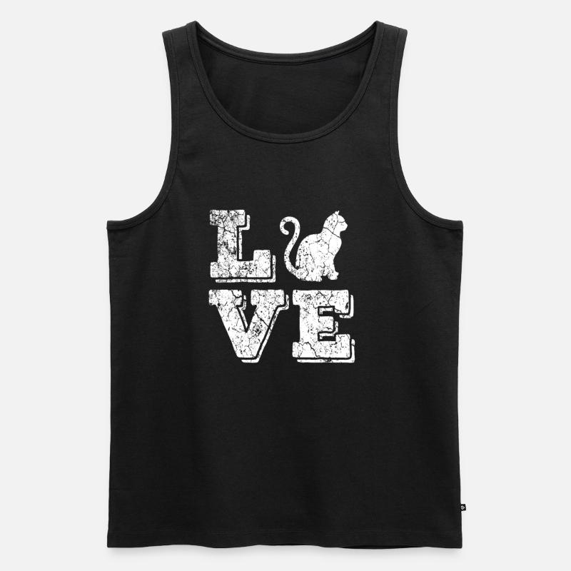 Katze - Männer Premium Bio Tank Top - Schwarz