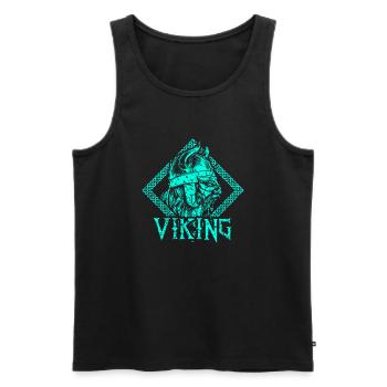 Wikinger Krieger Mittelalter - Männer Premium Bio Tank Top - Schwarz - Vorne - AI Model Male 178 light (178cm)